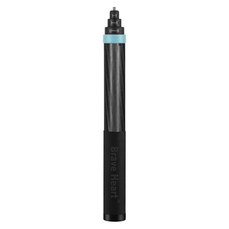 3M 9.8ft Extended Edition True Carbon Fiber Invisible Selfie Stick for Insta360 X4/X3/ONE X2/ONE R/ONE X Action Camera - Lightweight & Durable Monopod for Vlogging, Travel & Outdoor Adventures (Blue)