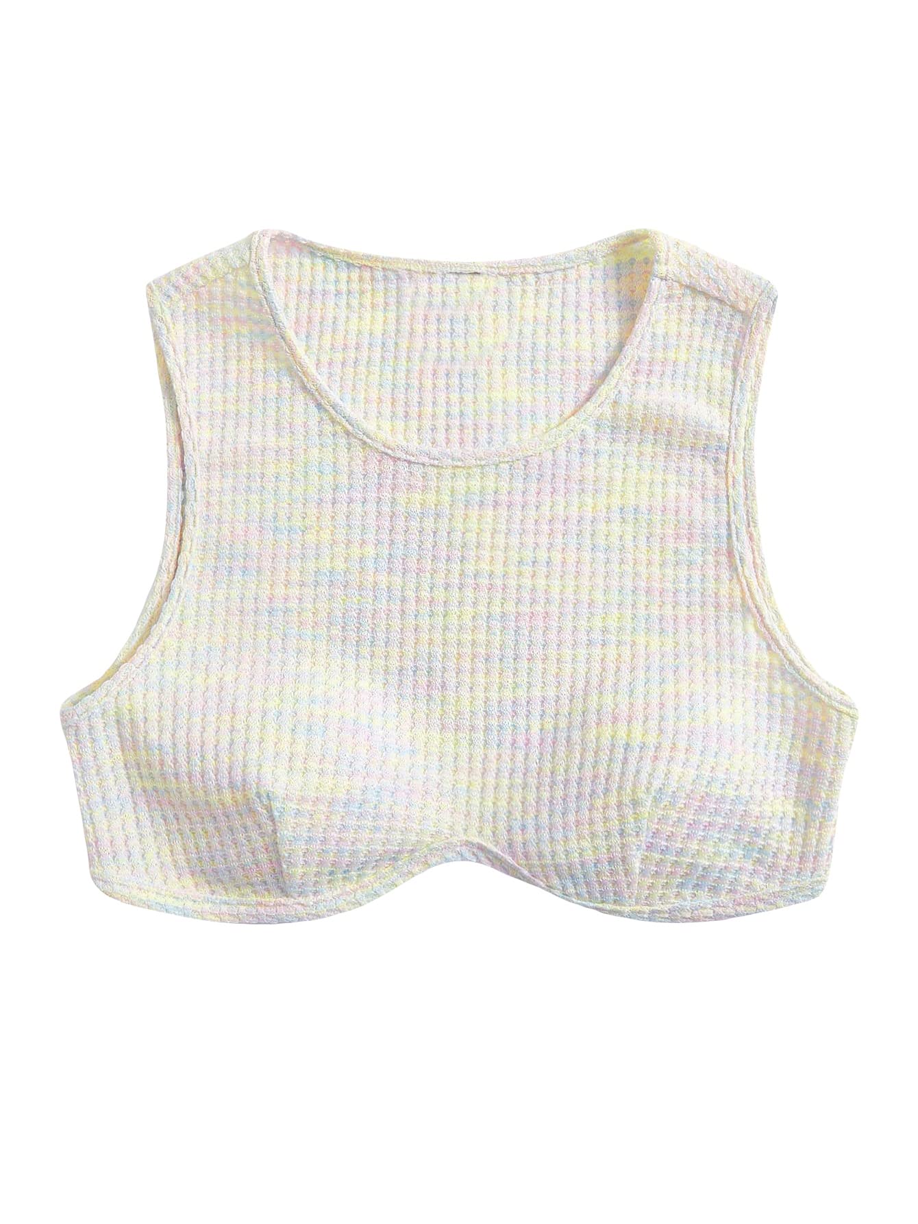 Floerns Women's Solid Waffle Knit Zipper Back Sleeveless Crop Tank Top - Casual Summer Tops for Streetwear, Layering & Beach Outfits