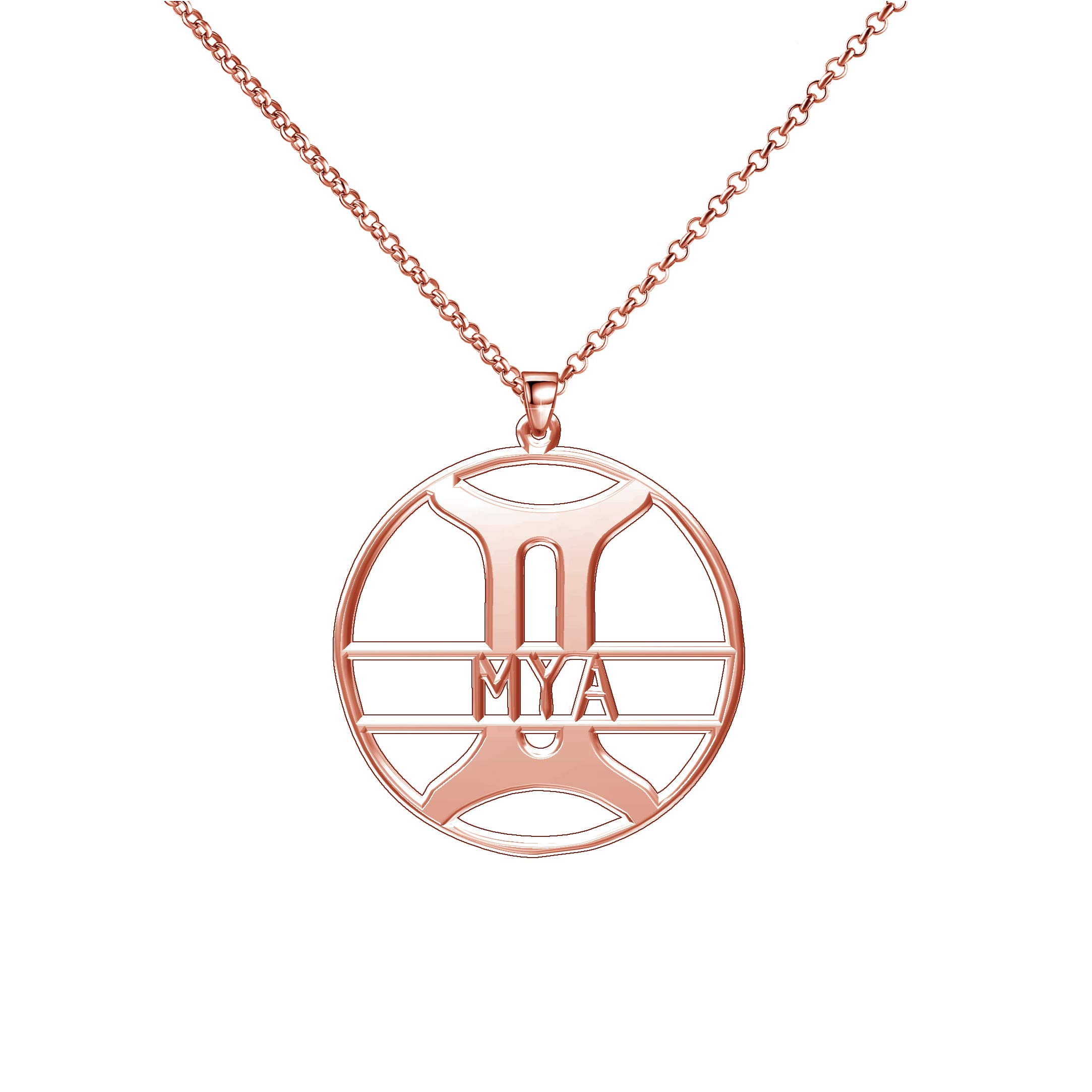 925 Sterling Silver Plated Gemini Zodiac Necklace for Women - Personalized Name Custom Jewelry - Perfect for Birthdays, Anniversaries & Gifts