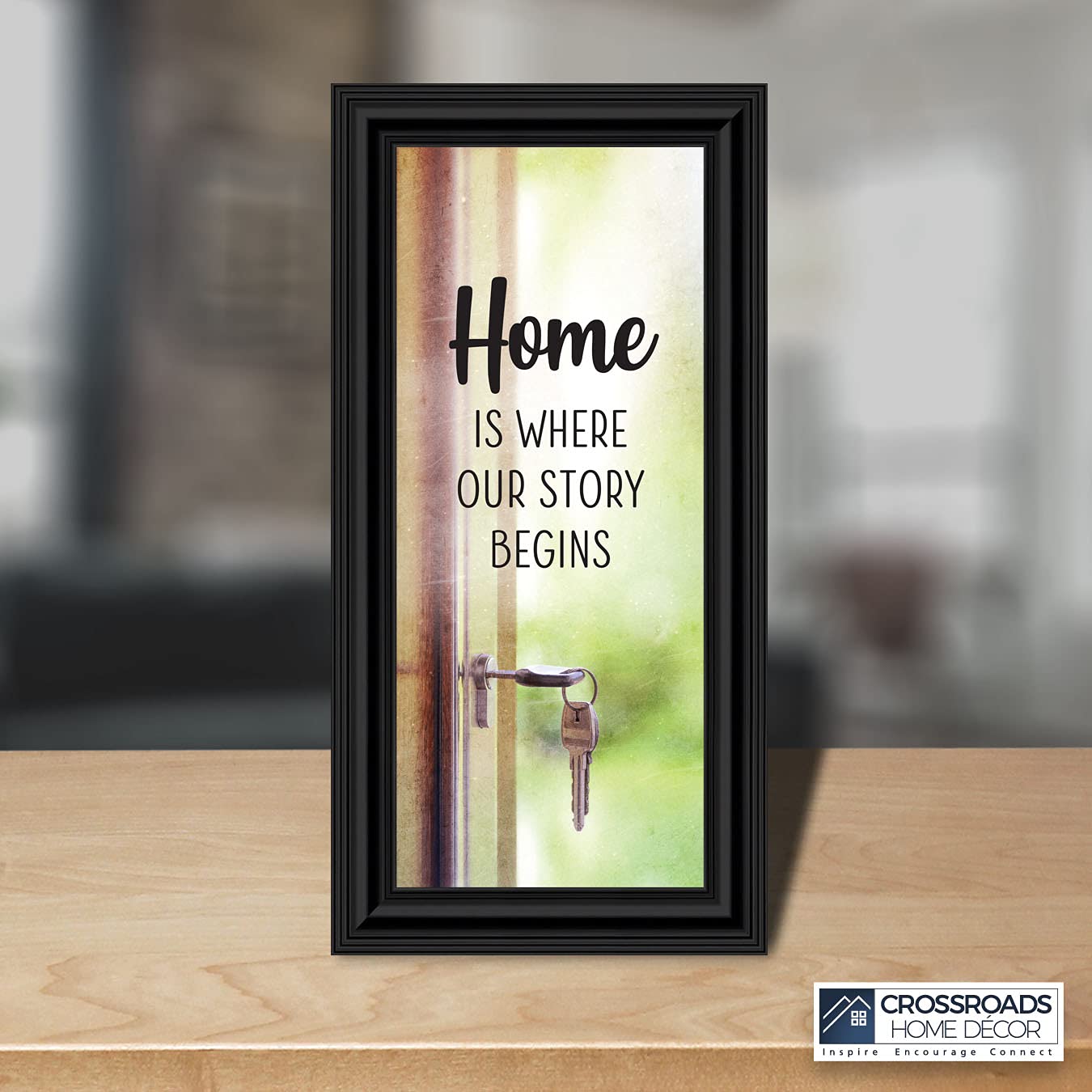 Family Wall Decor Signs 10x10 - Home Story Begins - Living Room Decor
