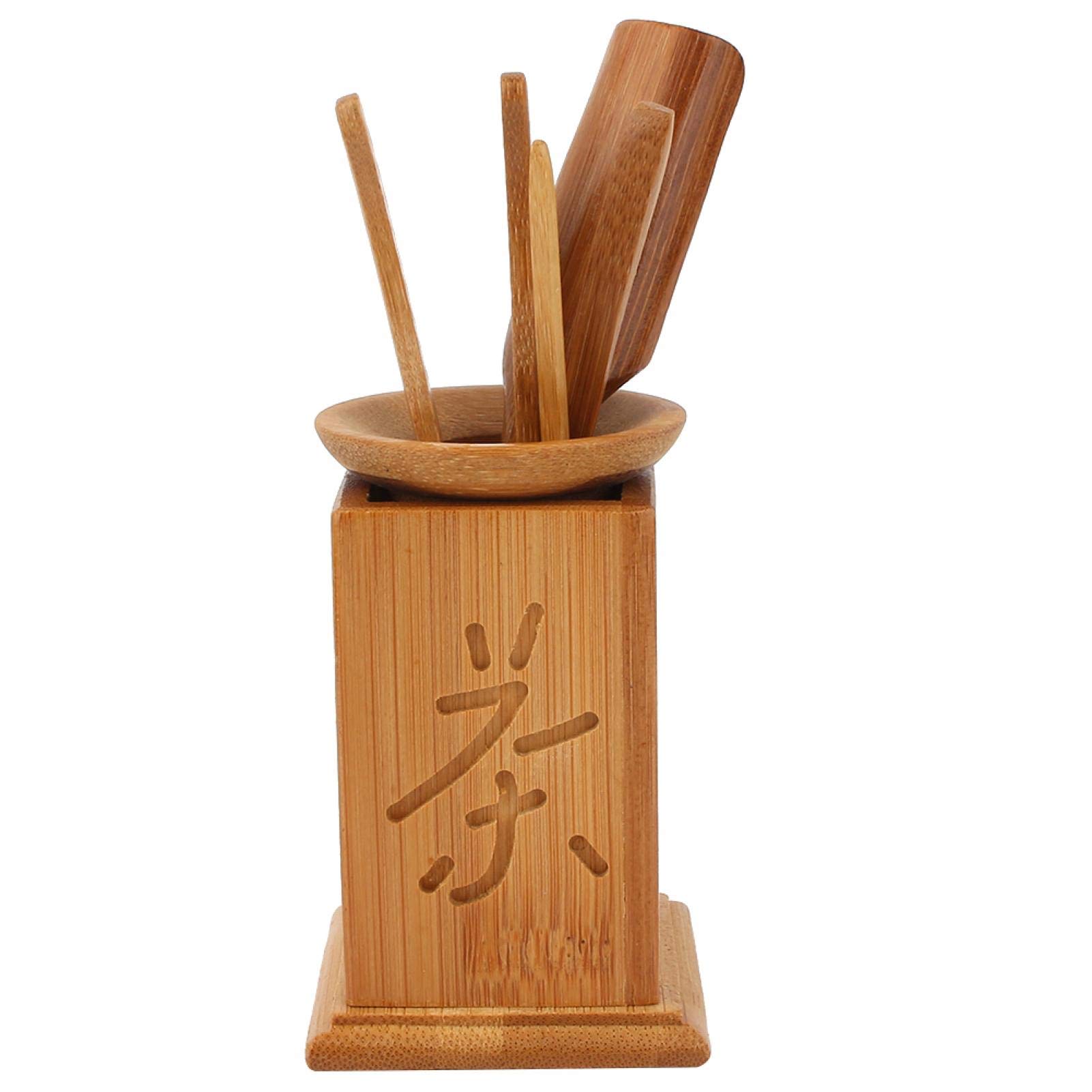 Premium 6-Piece Natural Bamboo Tea Set - Modern Elegant Kung Fu Tea Ceremony Accessories for Home, Office & Tea Shops | Perfect for Relaxation, Gifts & Traditional Tea Brewing