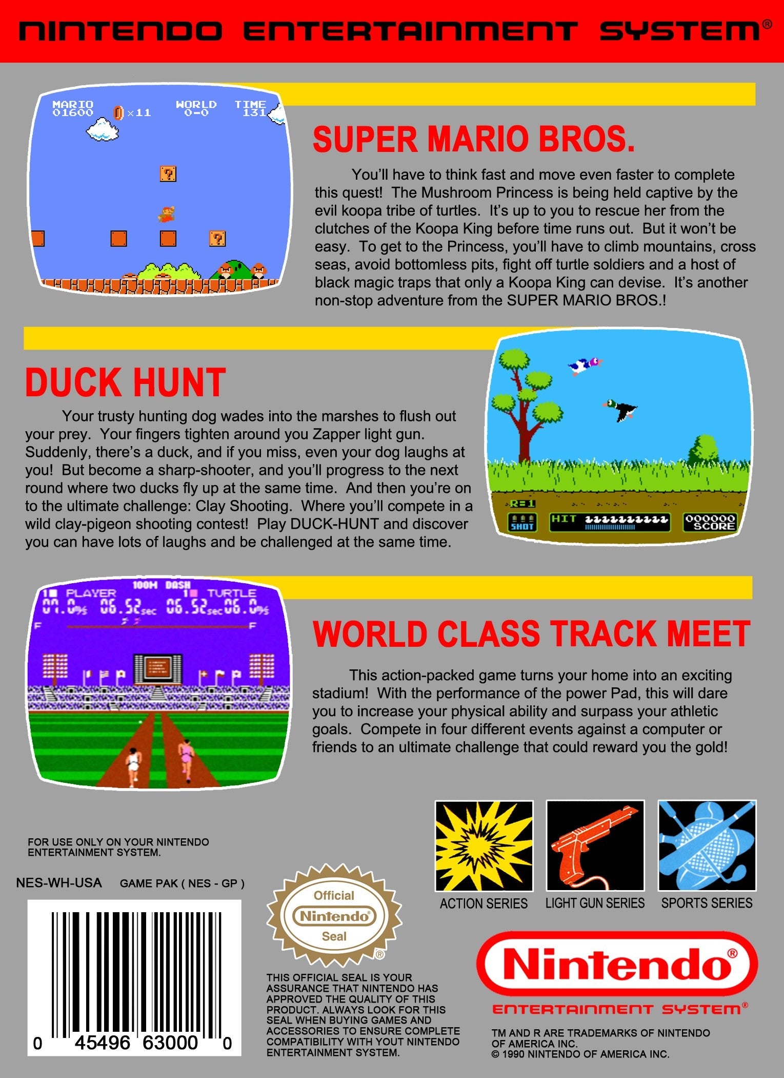Super Mario Bros. Duck Hunt World Class Track Meet - Classic NES Game Bundle - Retro Video Games for Nintendo Entertainment System - Perfect for Gaming Parties & Nostalgic Fun