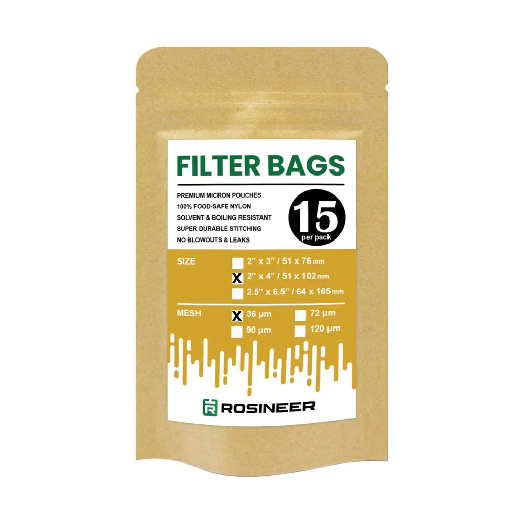 Rosineer 2 X 4 Premium Nylon Rosin Bags for Rosin Press - 90 Micron Filter Bags for Cannabis Extraction - Ideal for DIY Rosin Pressing at Home