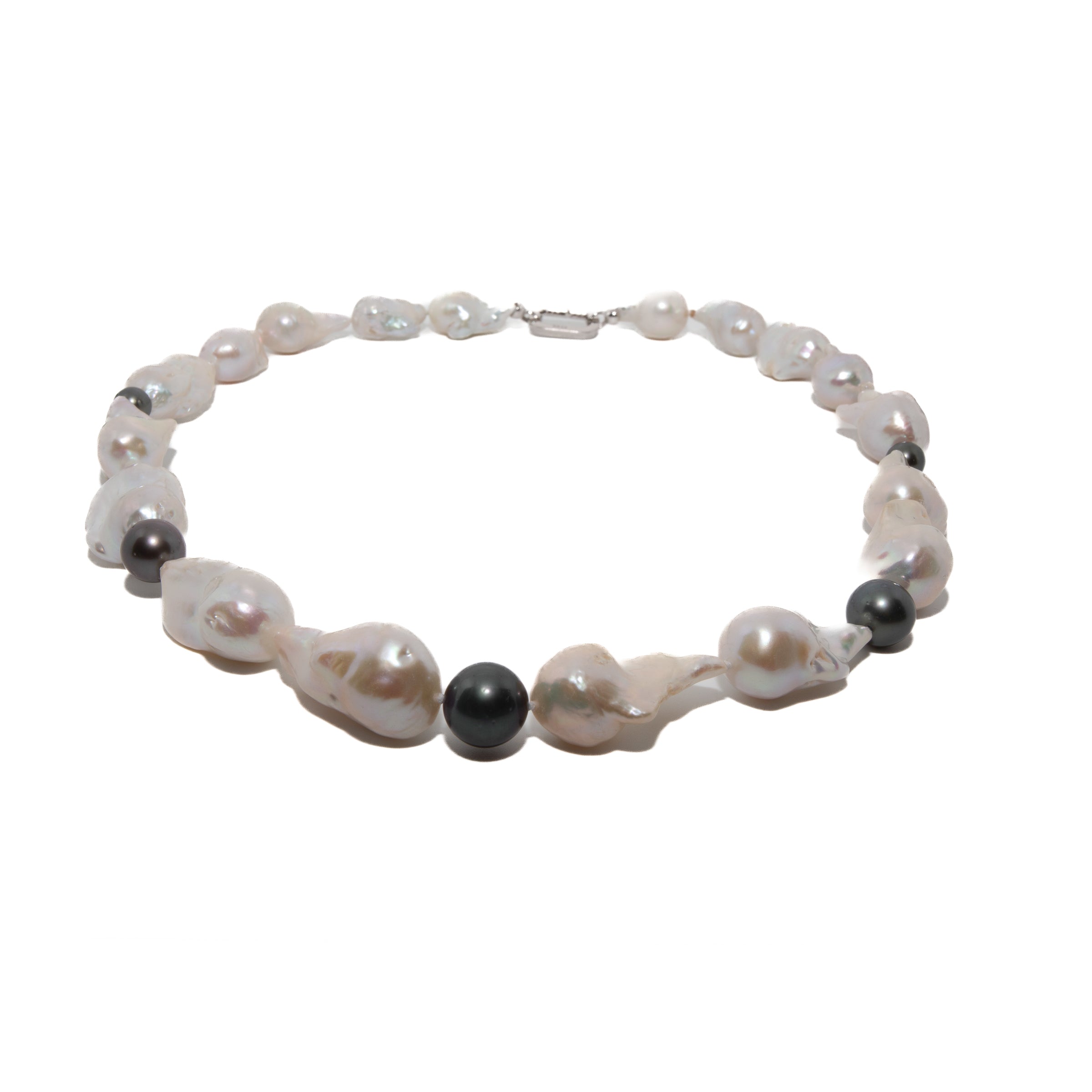 25 Inches White Botero Baroque Tahitian Pearls Necklace - Elegant Pearl Jewelry for Women, Perfect for Weddings, Parties & Special Occasions