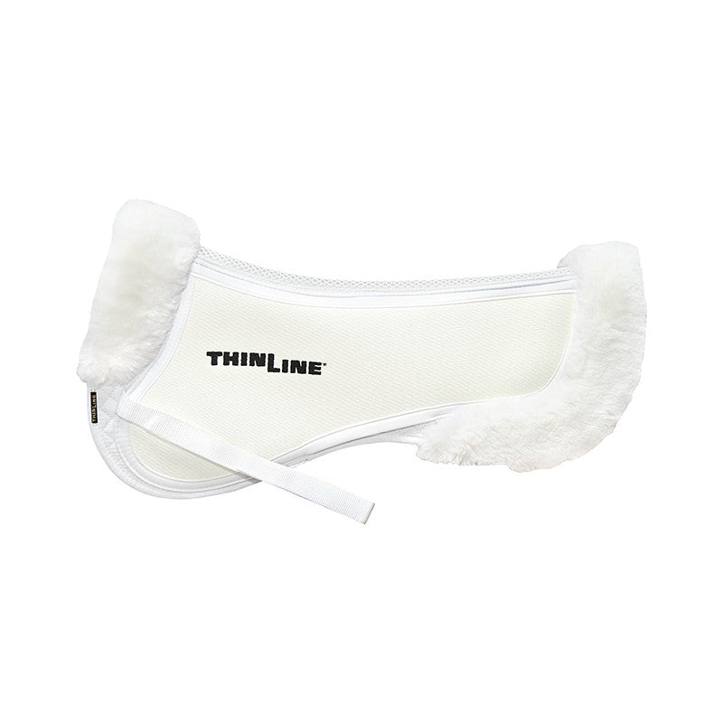 Thin Line Trifecta Fleece Trim Half Pad - Premium Horse Saddle Pad for Comfort & Protection - Ideal for Riding, Training & Show Jumping