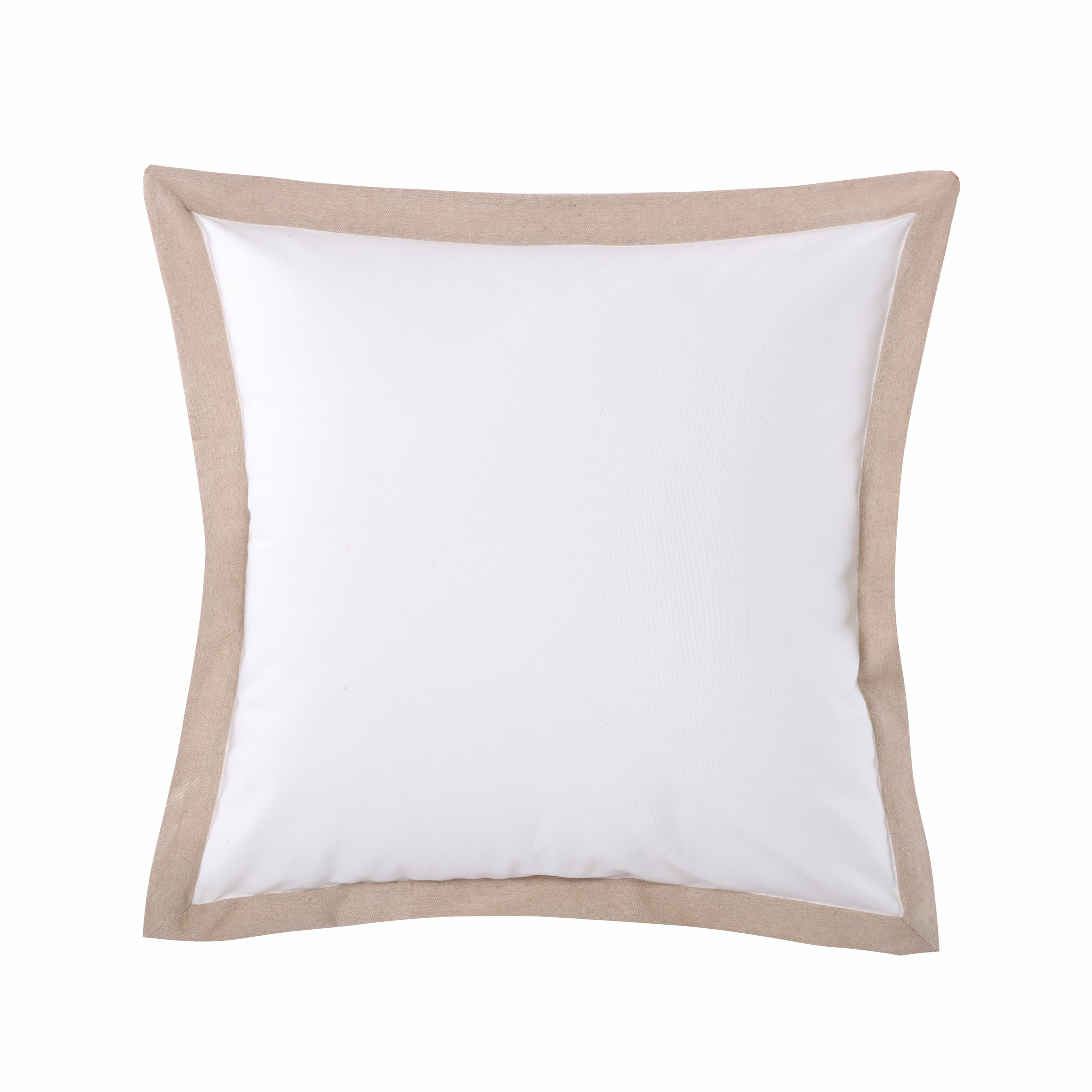 Luxury Tan Flange Euro Sham Pillow Cover - 26x26 Inches, 100% Cotton Decorative Pillowcase for Sofa, Bed & Couch - Elegant Home Decor for Living Room, Bedroom & Guest Room