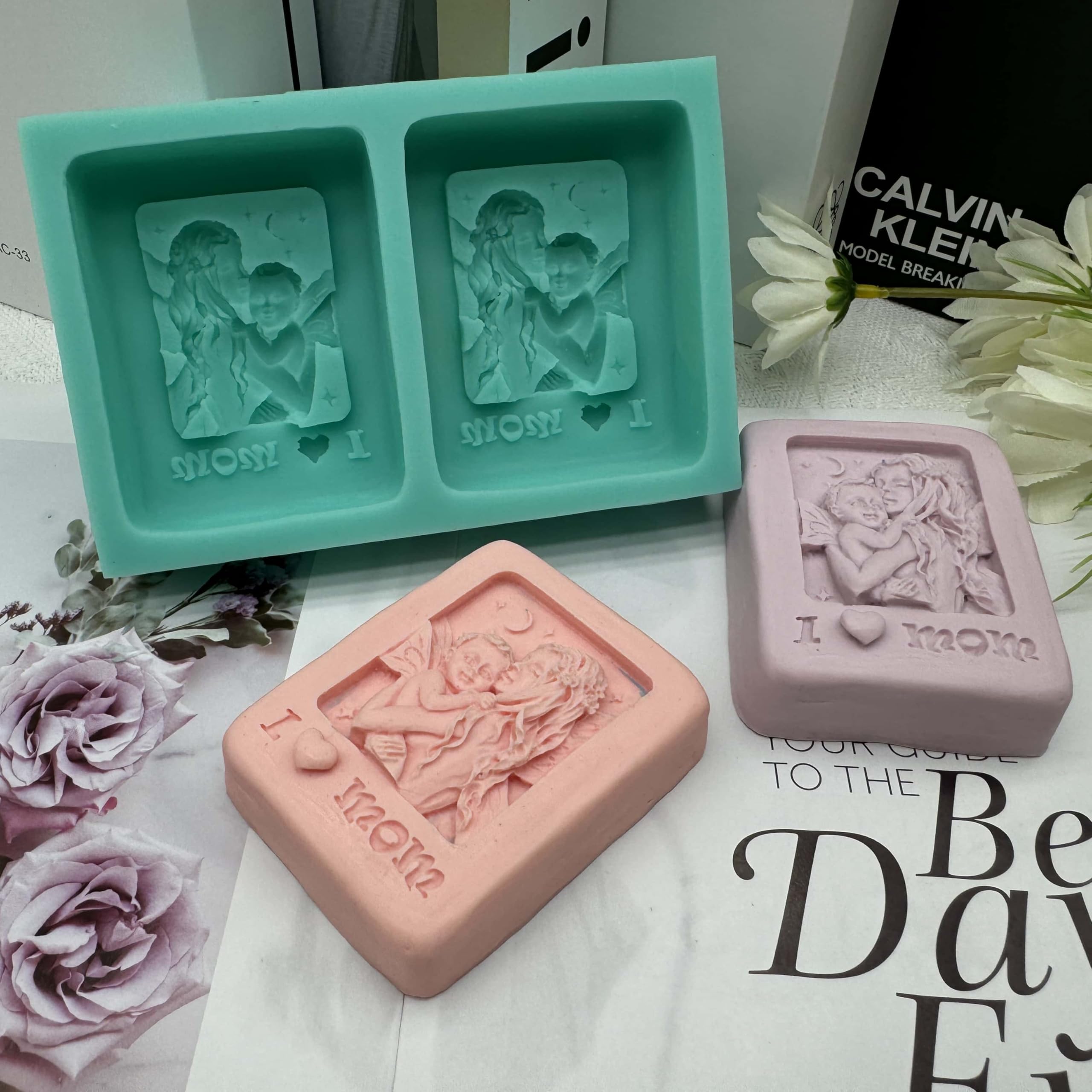 GreatMold DIY 'I Love Mom' 3D Silicone Soap Mold - Handmade Candle & Cake Decoration Mould for Mother's Day Gifts | Perfect for Soap Making, Candle Crafting, and Baking Decorations