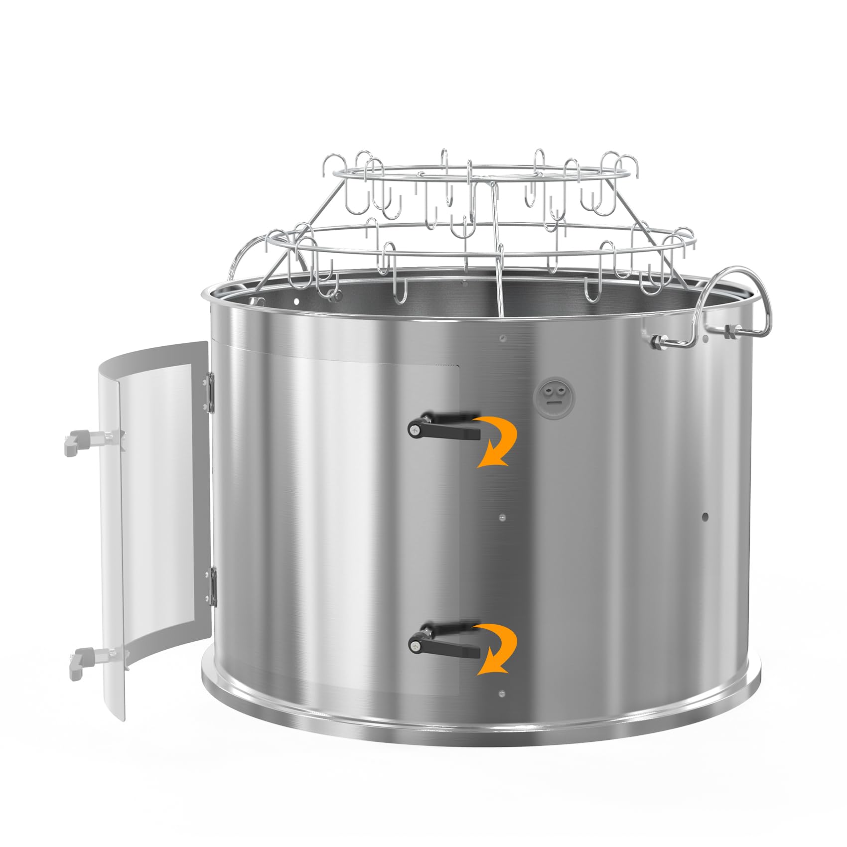 OnlyFire Medium Stainless Steel Smoking Chamber Cooking System for Weber Kettle 57cm Charcoal Grill – Transform Your Kettle into Smokey Mountain Cooker | Perfect for Backyard BBQ, Camping & Outdoor Cooking