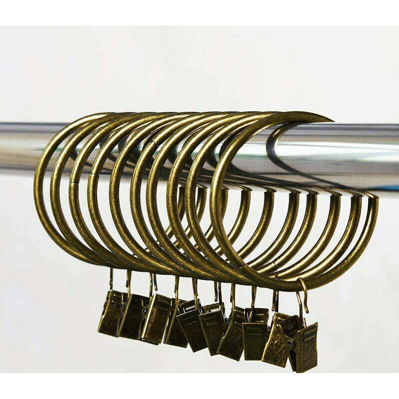 Premium Kara Curtain Rings with Clips - Heavy Duty Metal Drapery Hooks for Hanging Curtains & Drapes - Perfect for Living Room, Bedroom, and Home Decor