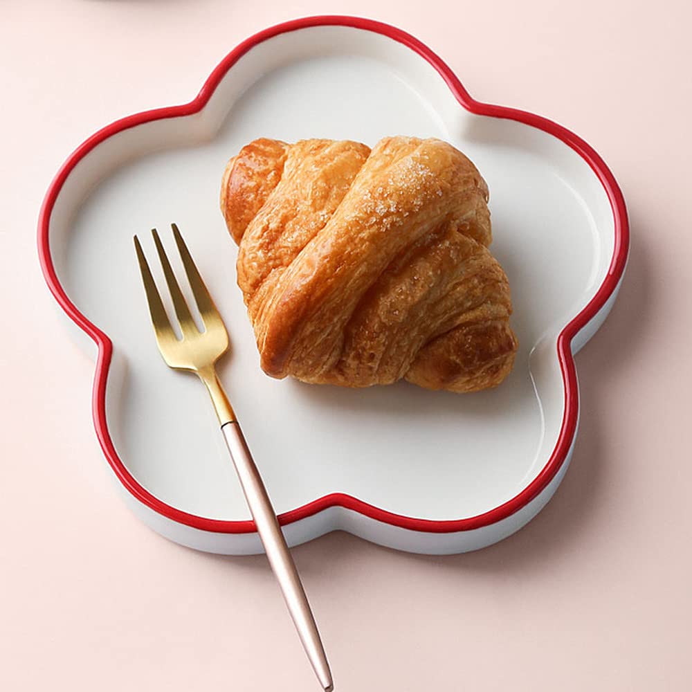 Creative Ceramic Plates - Flower-Shaped Bread & Snack Tray for Breakfast, Desserts, and Party Serving | Elegant Dishware for Home Dining, Afternoon Tea, and Special Occasions