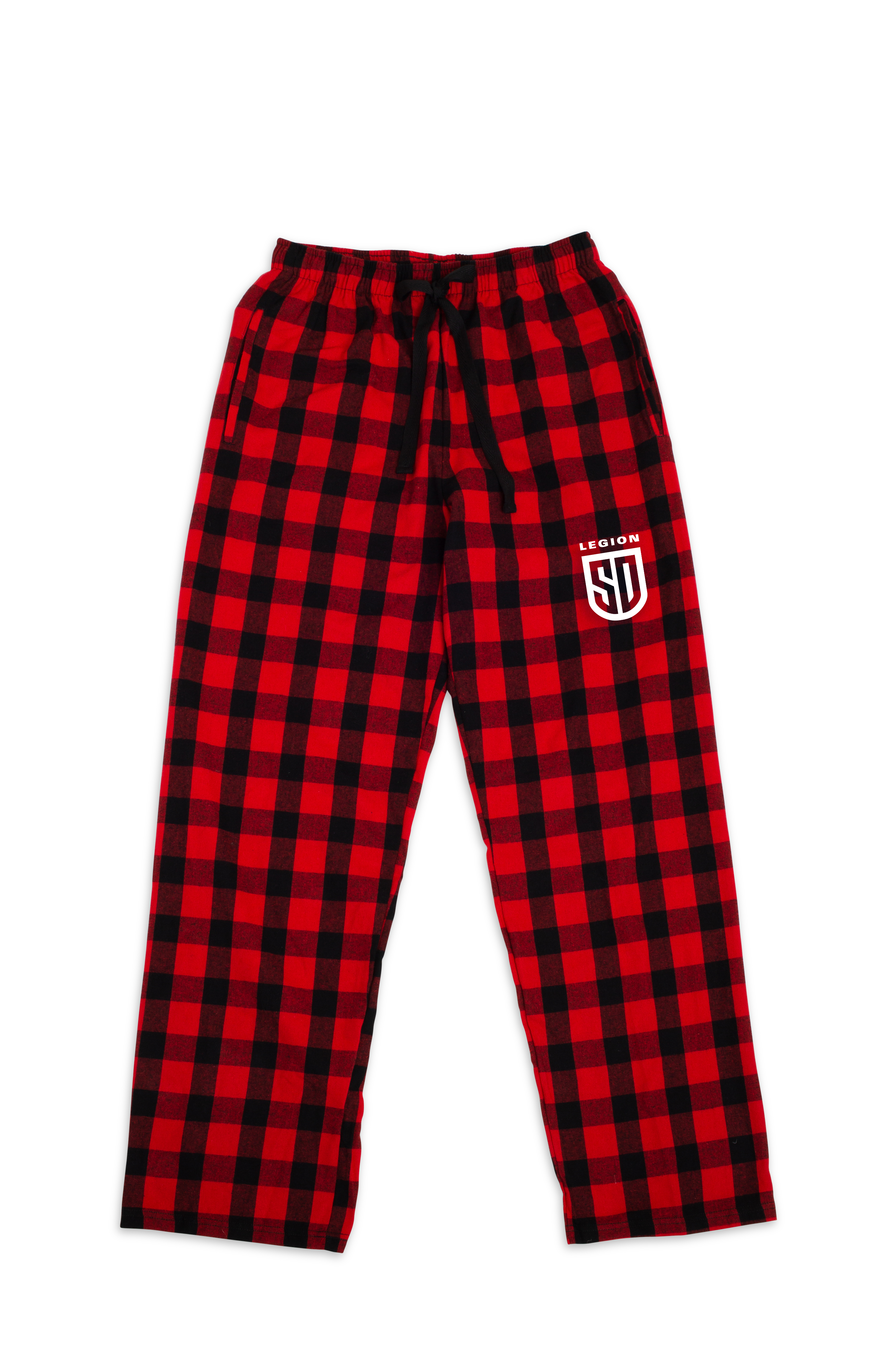 SD LEGION Red Black PJ Pants - Men's Soft Cotton Lounge Pants for Sleep & Relaxation - Perfect for Home, Travel and Gifts