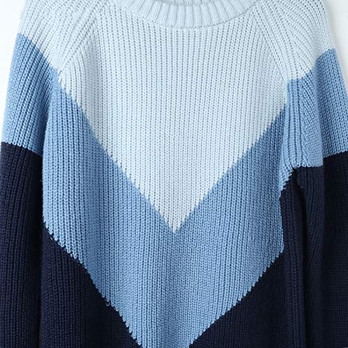 Women's 100% Cashmere Sweater - Soft Long Sleeve O-Neck Pullover with Contrast Color for Autumn Winter | Cozy Knitted Top for Work, Date Night & Holiday Outfits