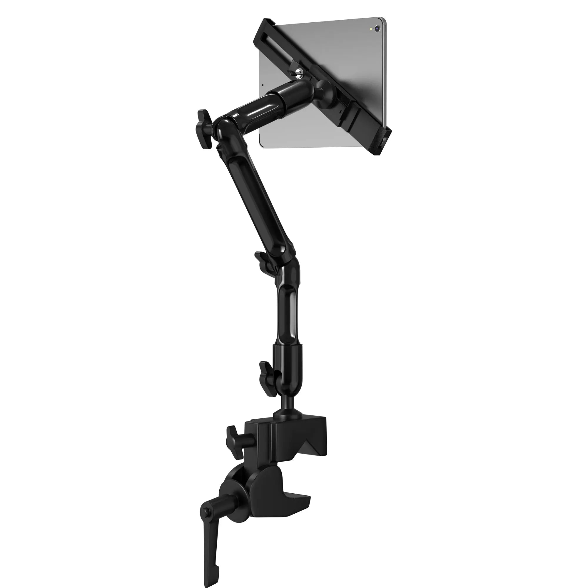 Custom Flex Security Desk Clamp Mount - Adjustable Monitor Stand Holder for Laptops & Tablets | Perfect for Home Office, Gaming Setup & Workspace Organization