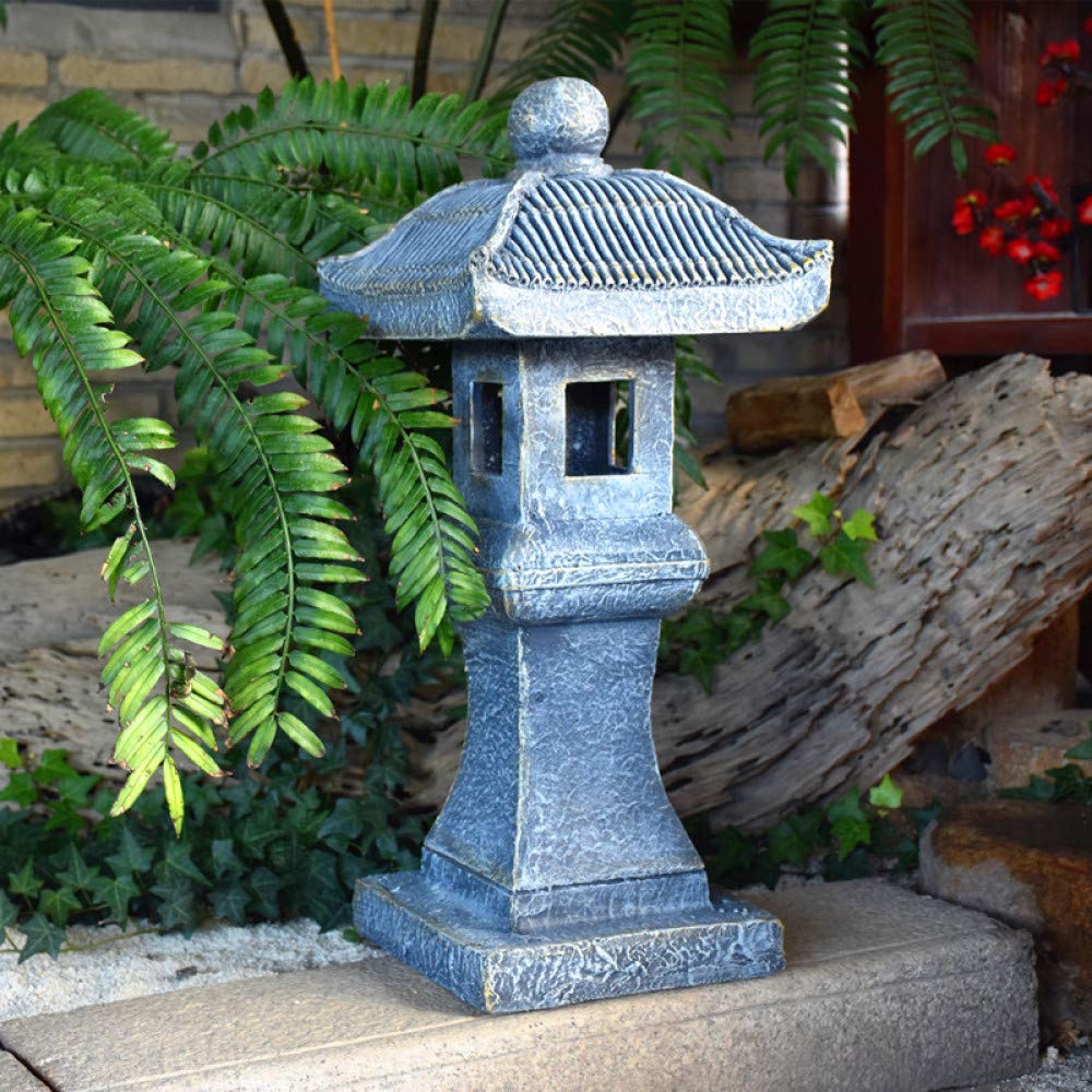 Japanese Solar Pagoda Garden Ornament - 60.5cm Zen Lantern Buddha Statue for Outdoor Decor | Solar Powered Pagoda Light for Zen Garden, Patio & Yard Decorations