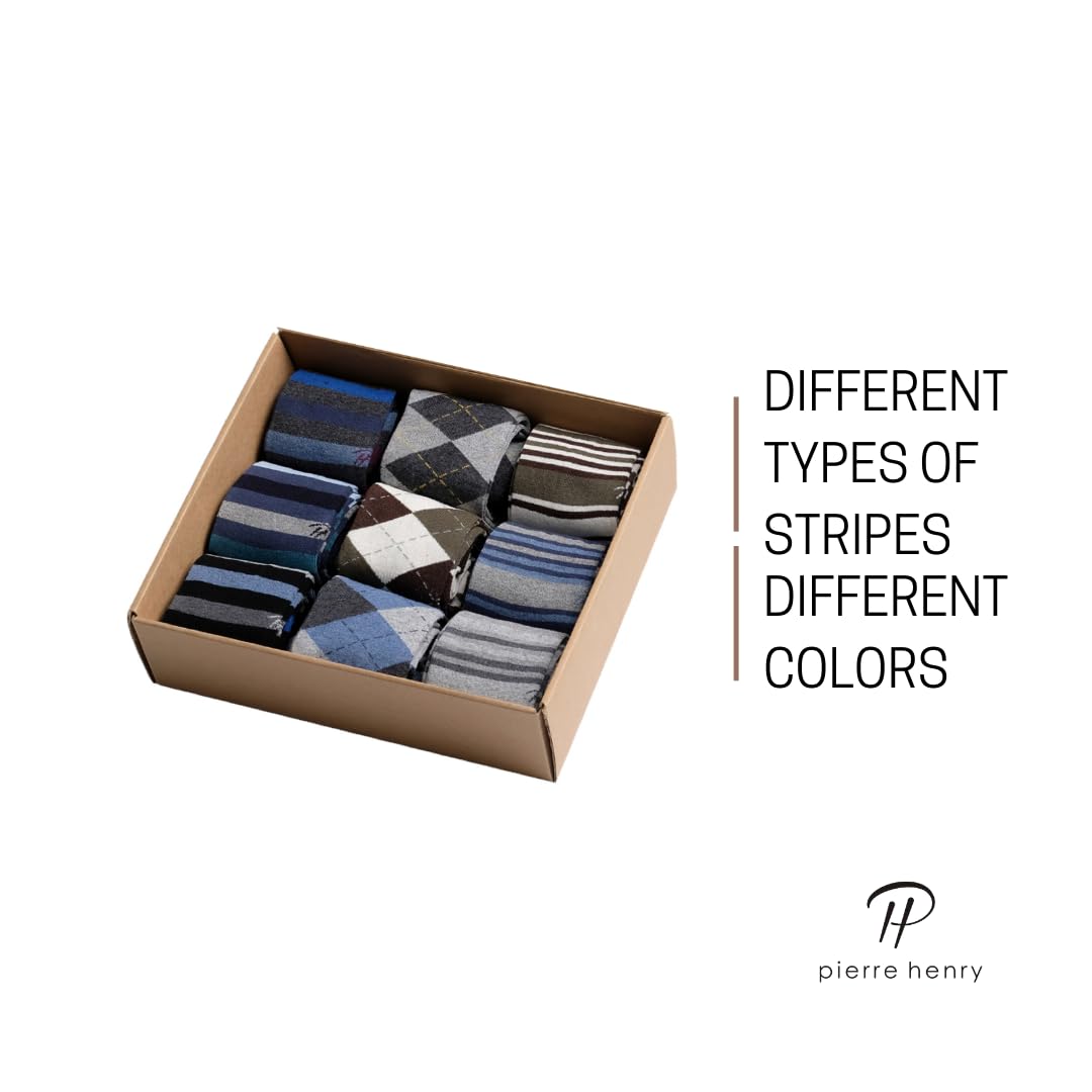 Premium Cotton Over the Calf Dress Socks for Men - 9-Pack Comfortable Long Socks That Stay Up | Ideal for Business, Formal Events & Everyday Wear