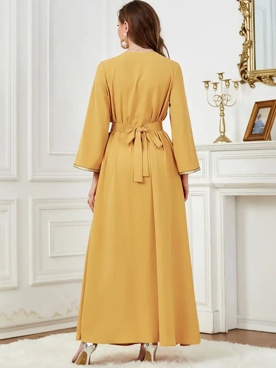 Elegant Embroidered Eid Dubai Caftan Dress for Women - Perfect for Special Occasions, Weddings & Festivals