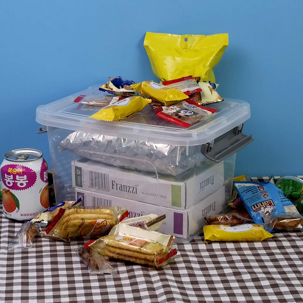 Bringer 6-Pack 5L Clear Plastic Storage Box with Latch, Small Organizer Bins for Home, Office, Craft Supplies & Toy Organization