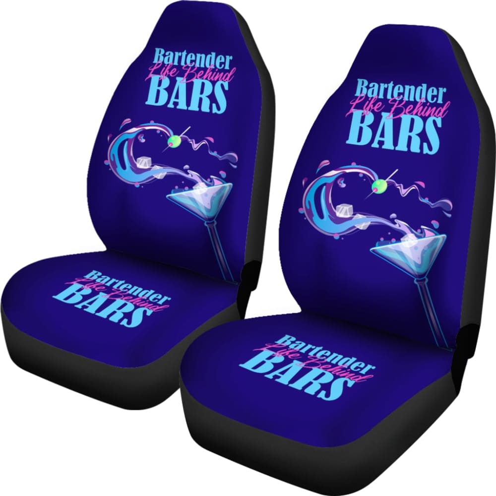 Premium Car Seat Covers for Bartenders - Unique Gift for Cocktail Enthusiasts & Bar Lovers - Durable 211601 Design - Perfect for Bar-Themed Cars, Road Trips & Bartending Professionals