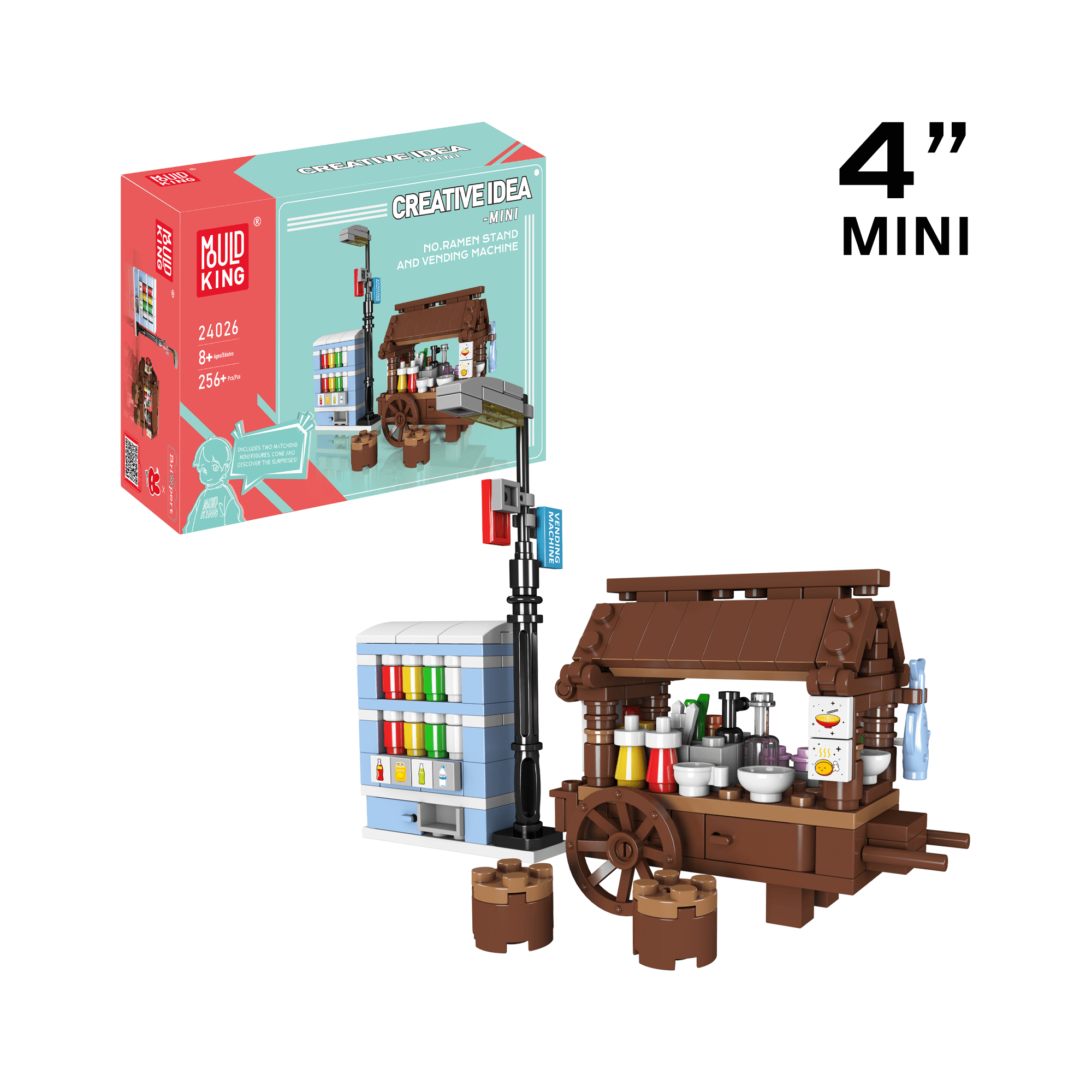Mould King 24026 Ramen Stand & Vending Machine Building Set - 256 Piece Creative Construction Toy for Kids & Adults | Perfect for Home Decoration, Birthday Gifts & STEM Learning Activities