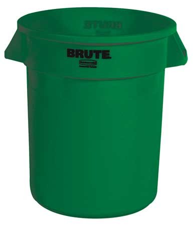 20 Gallon Round Dark Green Trash Can - Heavy Duty Outdoor/Indoor Garbage Bin for Kitchen, Yard, Office & Commercial Use
