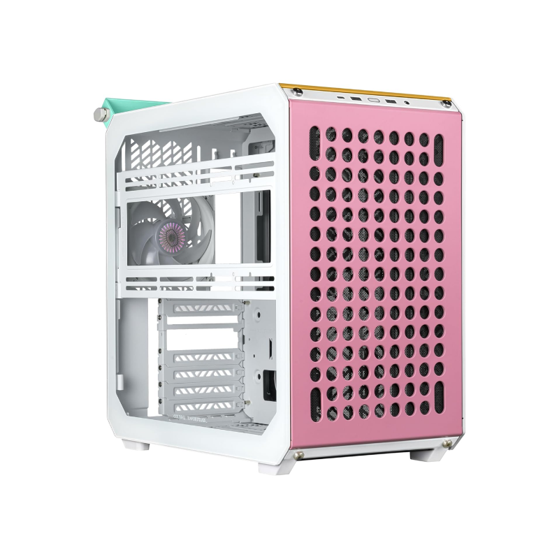 Cooler Master Q500 DGNN S00 Cm Qube 500 ATX Mid Tower PC Case with Tempered Glass Side Panel - Macaron Flat Pack Design for Gaming & Workstation Builds