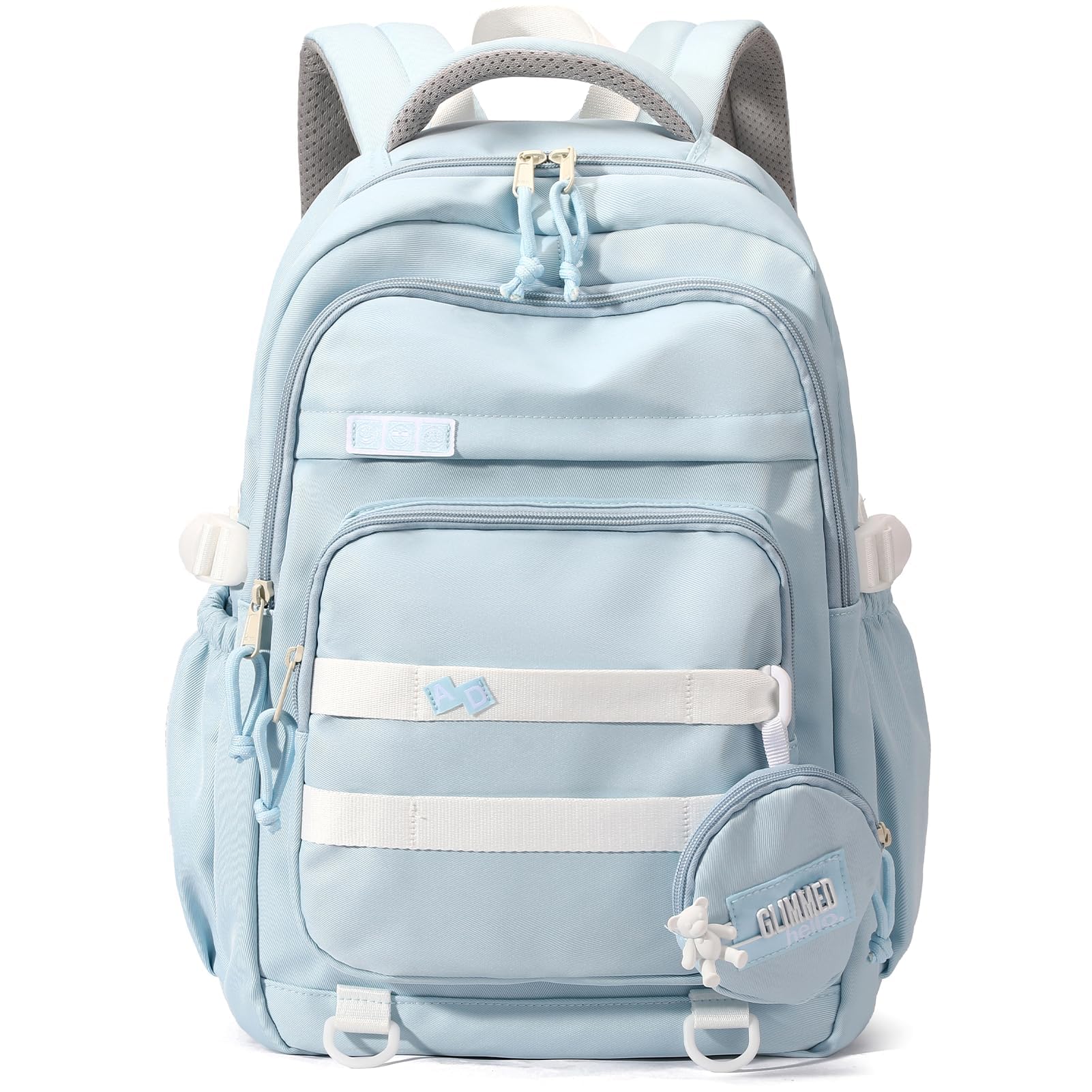Cute Blue Girls Backpack for School - Aesthetic Bookbag for Teen & Elementary Students - Perfect for Middle School, Travel & Daily Use