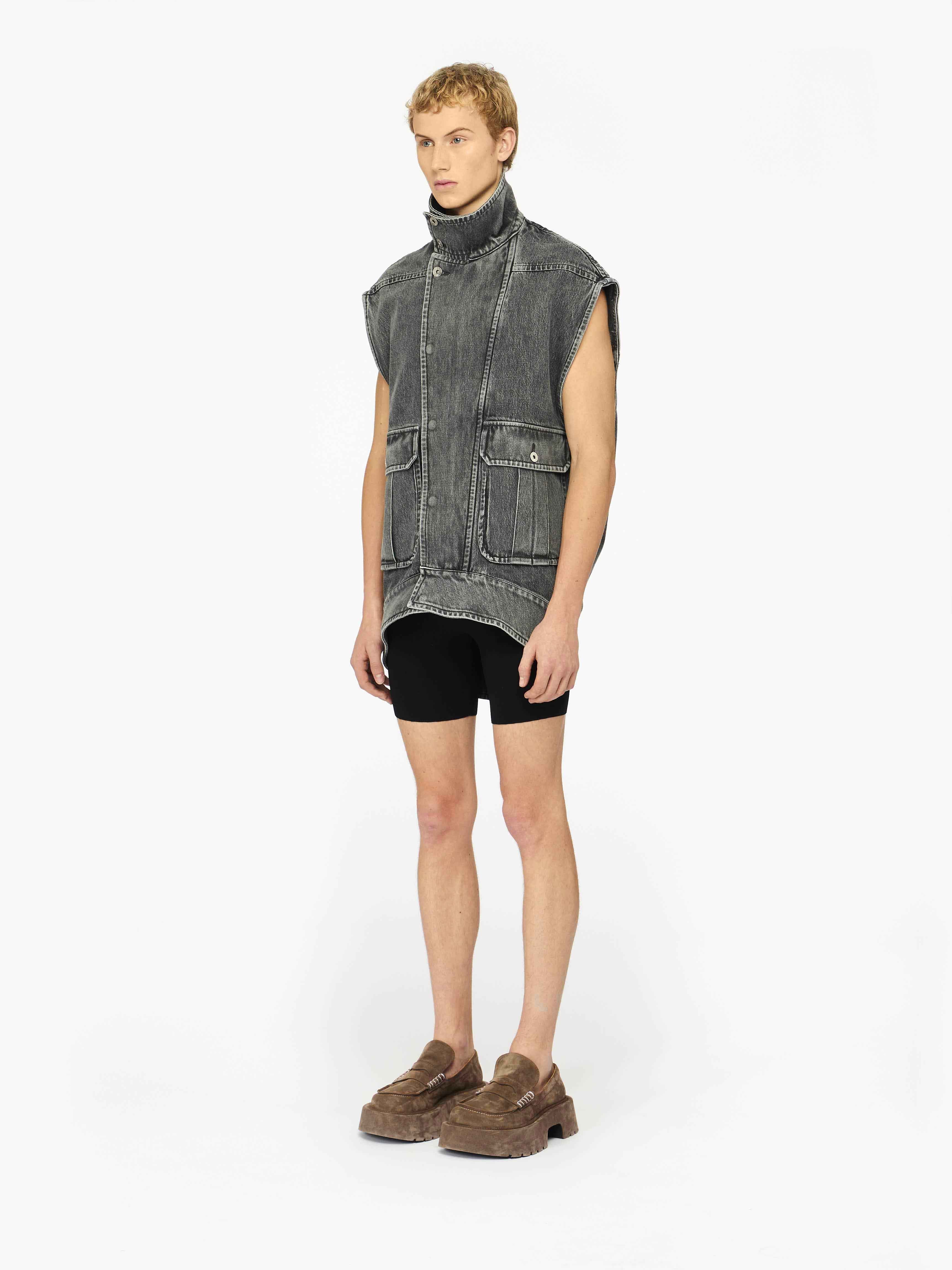 Oversized Sleeveless High Neck Jacket for Women - Trendy Chic Vest Top for Casual Outfits & Layering
