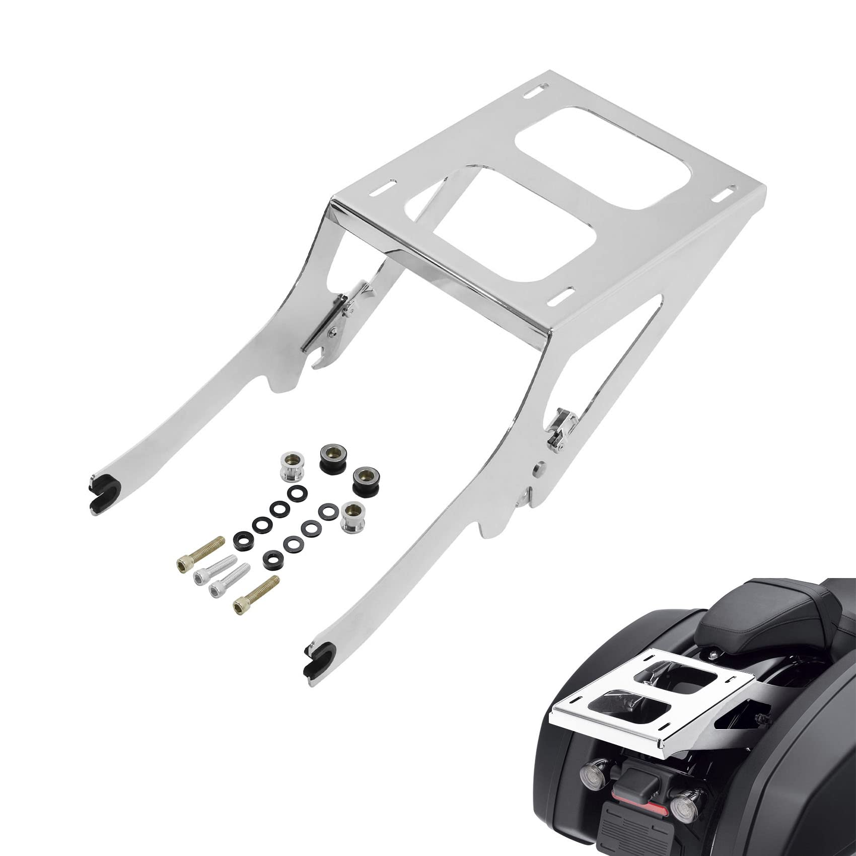 Harley Tour Pak Deluxe & Heritage Classic Luggage Rack (2018-2025) - TCMT Two-Up Mounting Bracket - Replacement for 50300186 & 50300188 - Perfect for Long-Distance Rides & Touring Accessories