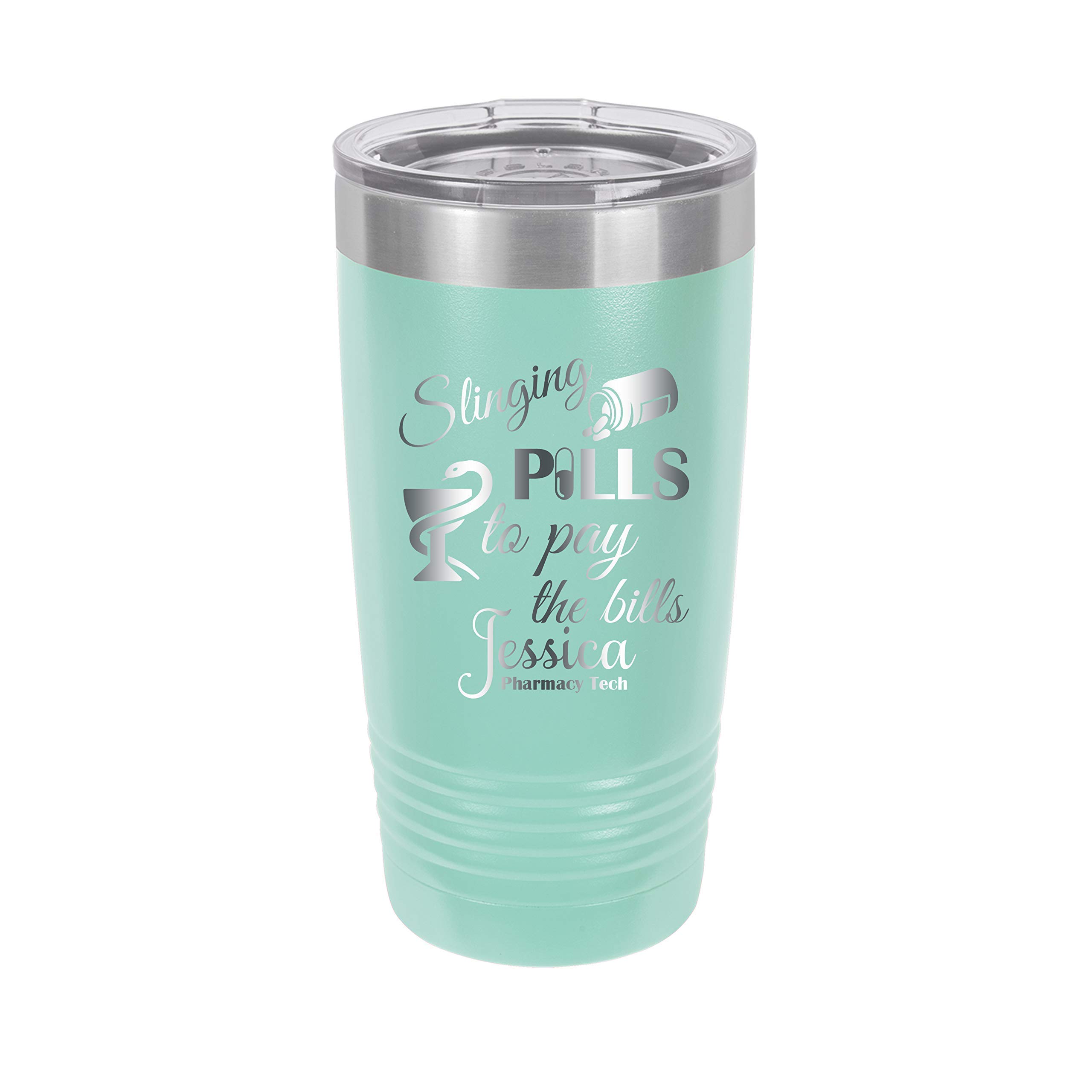 Personalized Engraved 20 oz Stainless Steel Tumbler for Pharmacists & Pharmacy Techs - Insulated Travel Mug - Perfect Gift for Medical Professionals (1908 Vintage Design) - Ideal for Coffee, Tea & Cold Drinks at Work or Clinic