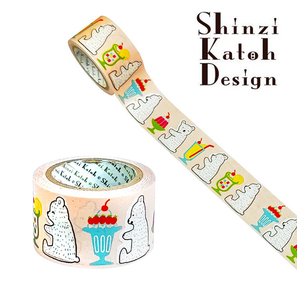 Bear Bear Sweets Kraft Tape - 1.5 Inch Wide Decorative Washi Tape for Scrapbooking, Gift Wrapping, Journaling & DIY Crafts - Adhesive Paper Tape for Home, Office & School Projects
