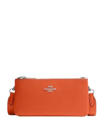 Coach Double Zip Crossbody Bag for Women - Stylish Leather Shoulder Purse with Adjustable Strap, Perfect for Travel, Work & Everyday Use