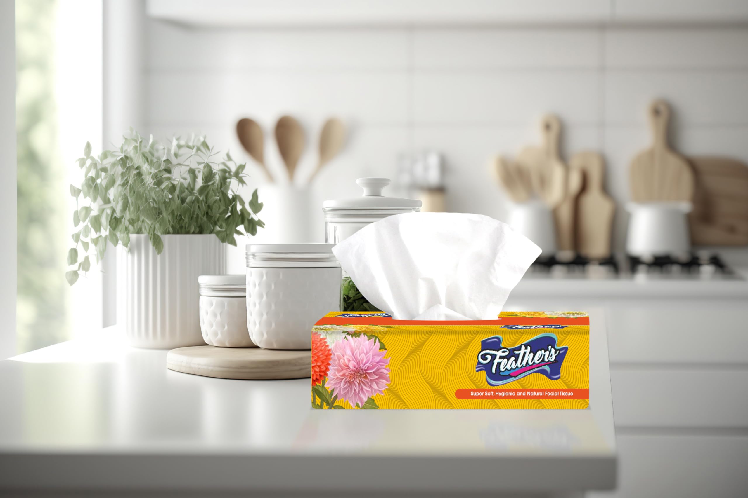 Premium 600-Ply 2-Ply Biodegradable Facial Tissues | Super Soft & Ultra Absorbent Virgin Tree Pulp Paper | 6-Pack (100 Pulls Each) for Home, Office & Travel | Eco-Friendly Face Wipes for Daily Use & Makeup Removal
