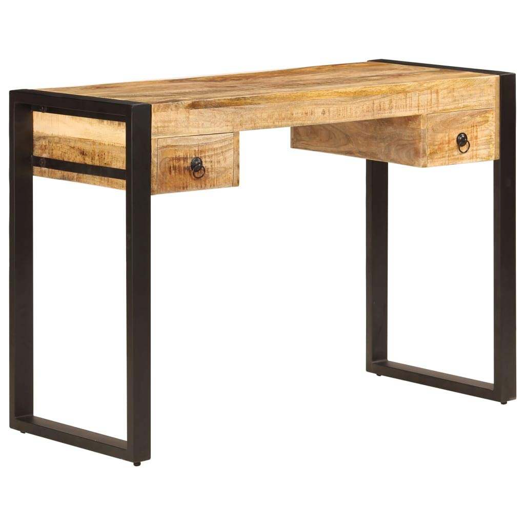 Unfade Memory 2-Drawer Writing Desk - Solid Mango Wood Study Desk & Computer Workstation for Home Office | Perfect for Remote Work, Online Learning & Small Space Living