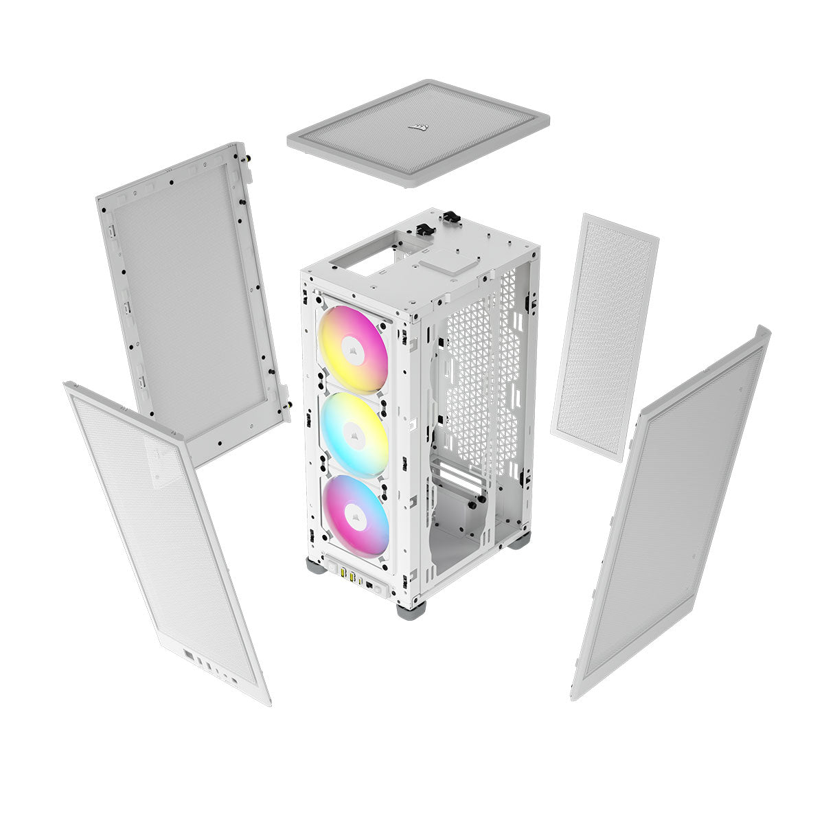 Corsair iCUE 2000D RGB AirFlow Mini-ITX PC Case - White Compact Gaming Tower for Small Space Setup | Perfect for Home Office & Gaming Battlestations