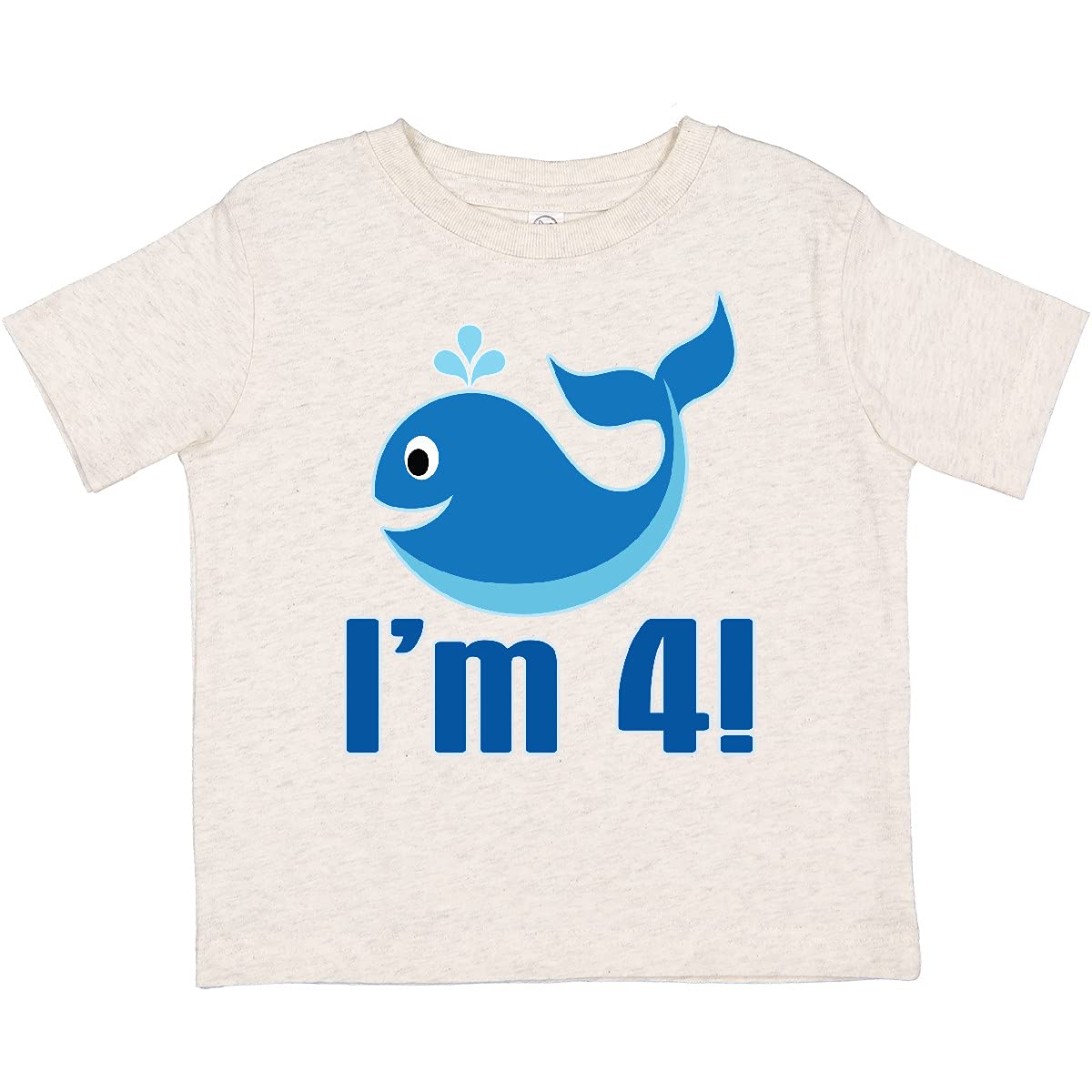 Inktastic 4th Birthday Whale Toddler T-Shirt for Boys & Girls - Cute 4 Year Old Whale Design Kids Tee for Birthday Parties & Casual Wear