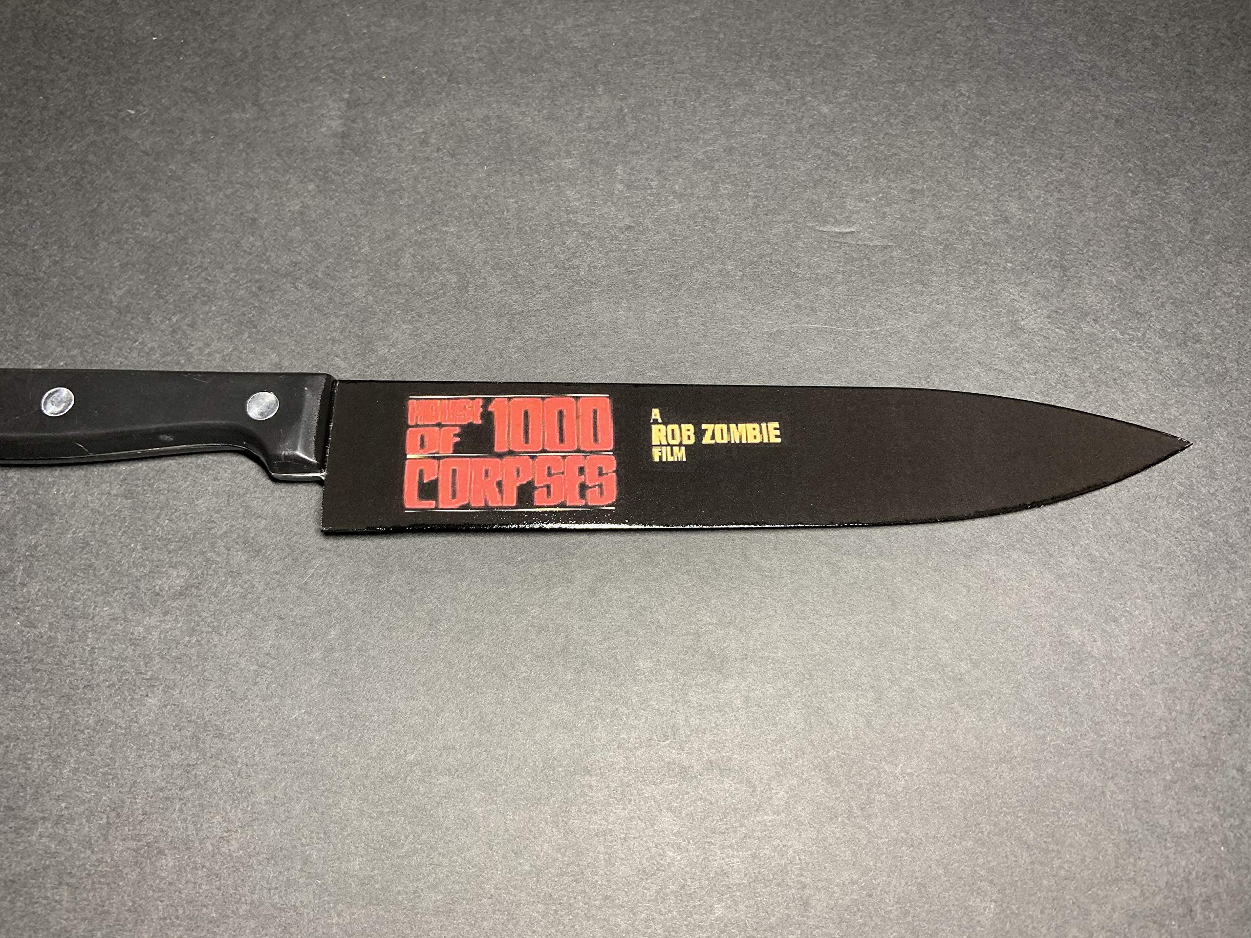 Captain Spaulding House of 1000 Corpses Themed Kitchen Knife Set with Sublimated Stand - Horror Movie Collector's Item for Halloween Decor & Cooking Enthusiasts