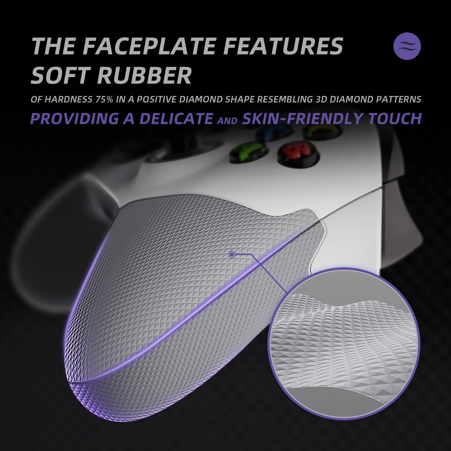 eXtremeRate ASR Version Performance Rubberized Side Rails & Front Housing Shell with Accent Rings for Xbox Series X/S Controller - White & Gray | Enhanced Grip for Gaming, Customizable Design for Comfort & Style