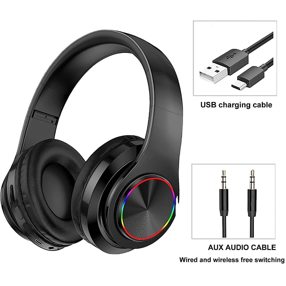 TFUFR Wireless Bluetooth Over-Ear Headphones with Noise Cancelling Mic, Foldable Lightweight Design for Online Classes, Work, Gaming & Travel - Perfect for Home Office, Commuting and Virtual Meetings