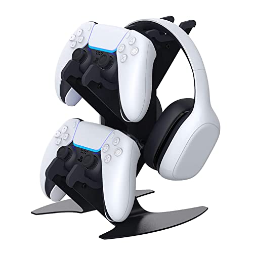 Premium Aluminum Gaming Controller & Headset Stand - Universal Holder for Xbox One, PS4, PS5, Xbox Series X/S, Nintendo Switch & PC Accessories - Perfect Gaming Desk Organizer for Controllers & Headsets by DOYO