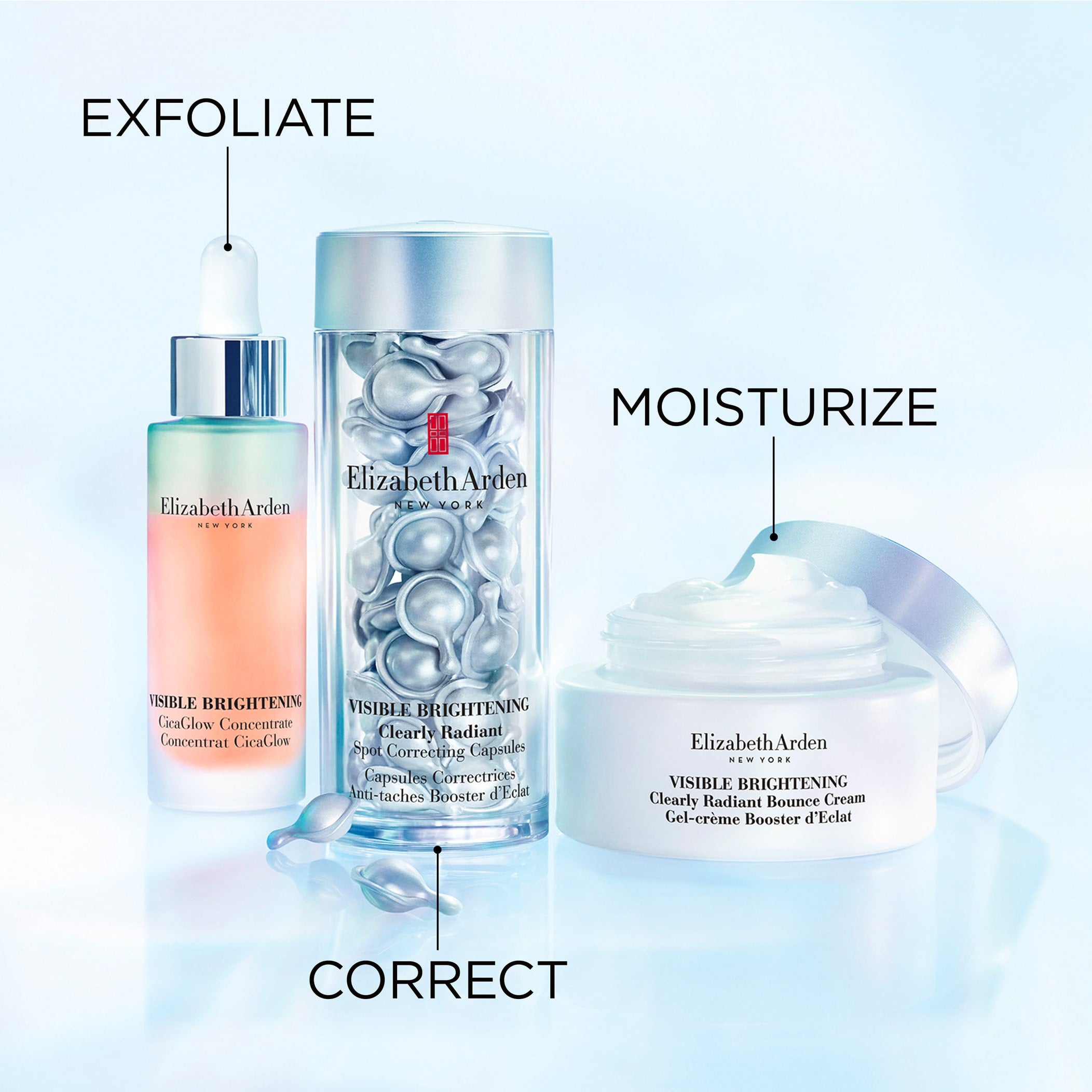 Visible Brightening Clearly Radiant Bounce Cream & CicaGlow Concentrate Set - Korean Skincare Duo for Glowing Skin, Dark Spot Treatment & Hydration - Perfect for Night Routine & Morning Skincare Regimen