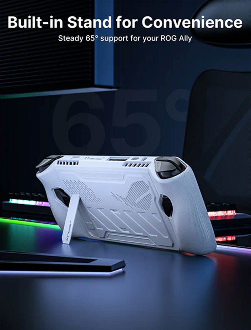 JSAUX ModCase for ASUS ROG Ally PC0109 - Protective Hard Shell Case for Gaming Handheld, Durable & Lightweight - Perfect for Travel, Commuting & Gaming On-The-Go (White)