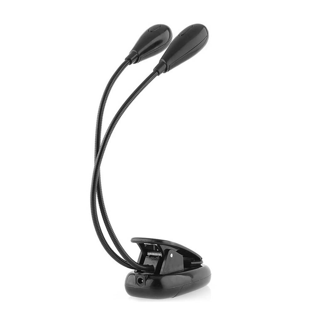 Adjustable Dual Arm LED Clip-On Desk Lamp for Reading, Studying & Sheet Music - Flexible Gooseneck Book Light with 4 Bright LEDs - Perfect for Dorm Rooms, Offices & Nightstands (Color: A)