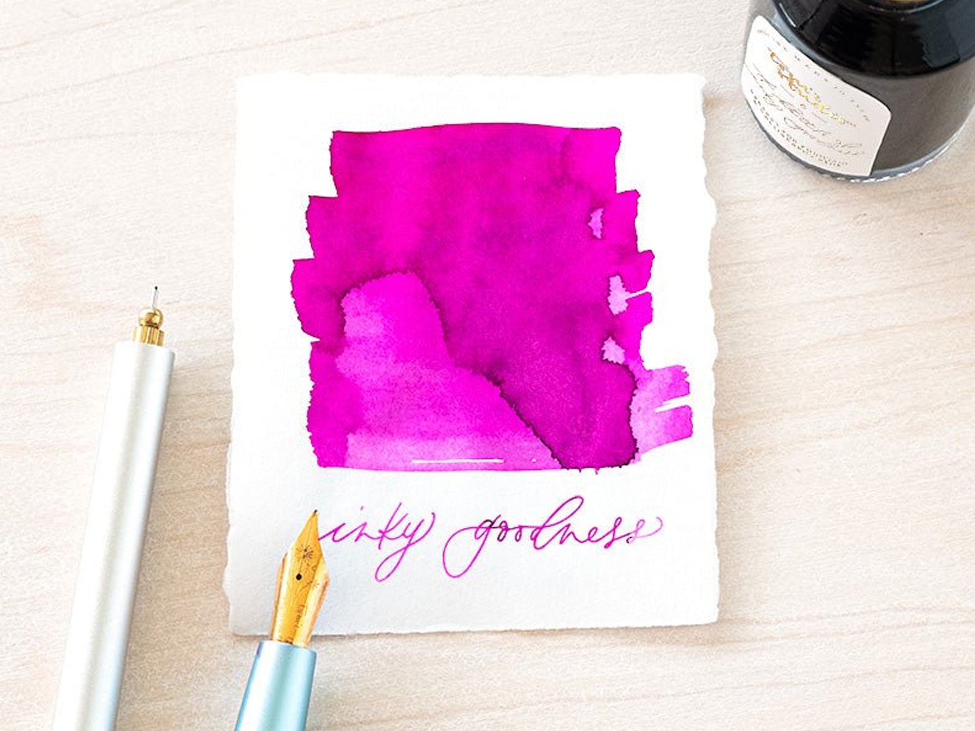 Tom's Studio Premium Fountain Pen Ink - 02 Raspberry Sorbet (50ml Bottle) | Smooth Writing Ink for Calligraphy, Journaling & Letter Writing | Ideal for Fountain Pens & Dip Pens