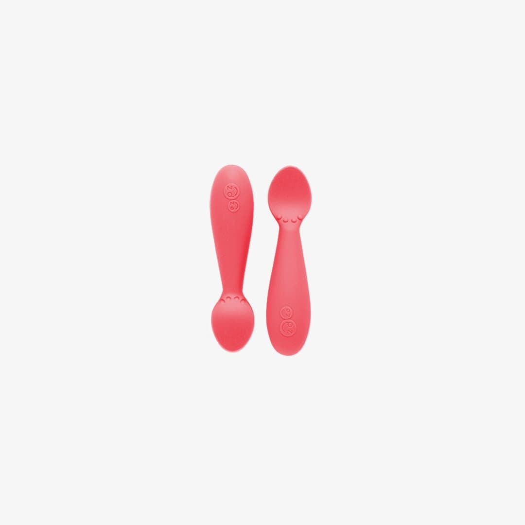 EZPZ Tiny Spoon Twin Pack - Silicone Baby Spoons for Self Feeding, BPA Free & Dishwasher Safe - Perfect for Infants, Toddlers & Baby-Led Weaning at Home or Travel