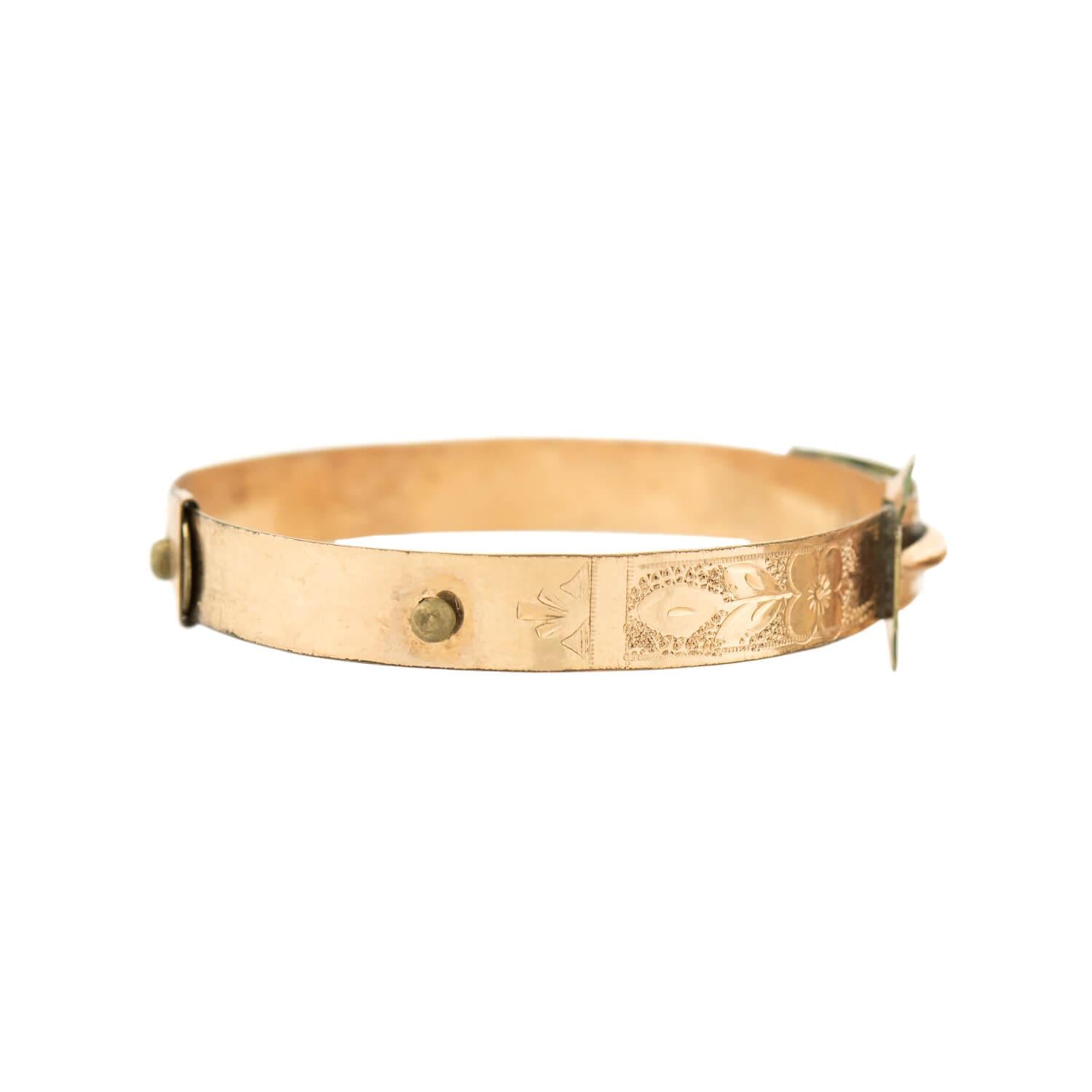 Victorian Style 9k Gold Children's Bangle Bracelet Set - Elegant Jewelry Gift for Girls, Birthday, Christening & Special Occasions