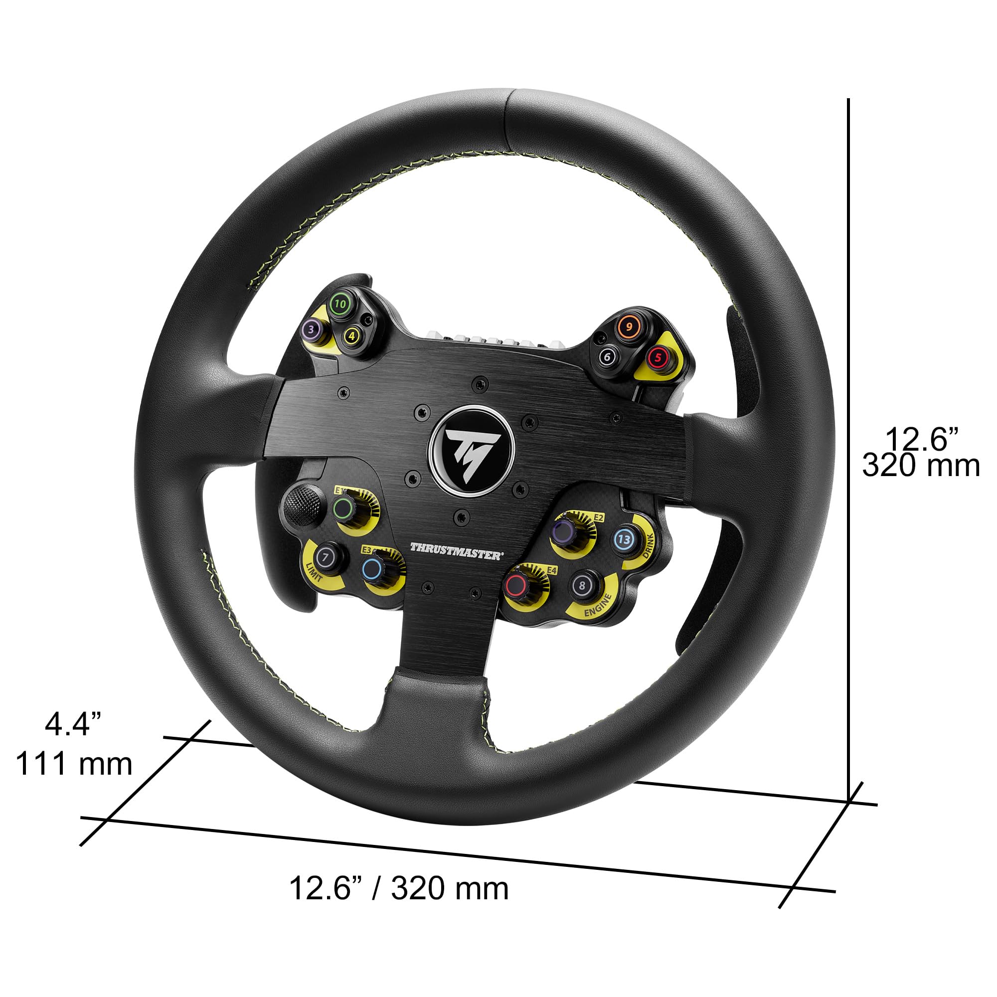 THRUSTMASTER Evo Racing 32R Leather Steering Wheel - Compatible with PS5, PS4, Xbox Series X/S, One & PC - Perfect for Racing Simulators & Gaming Setups