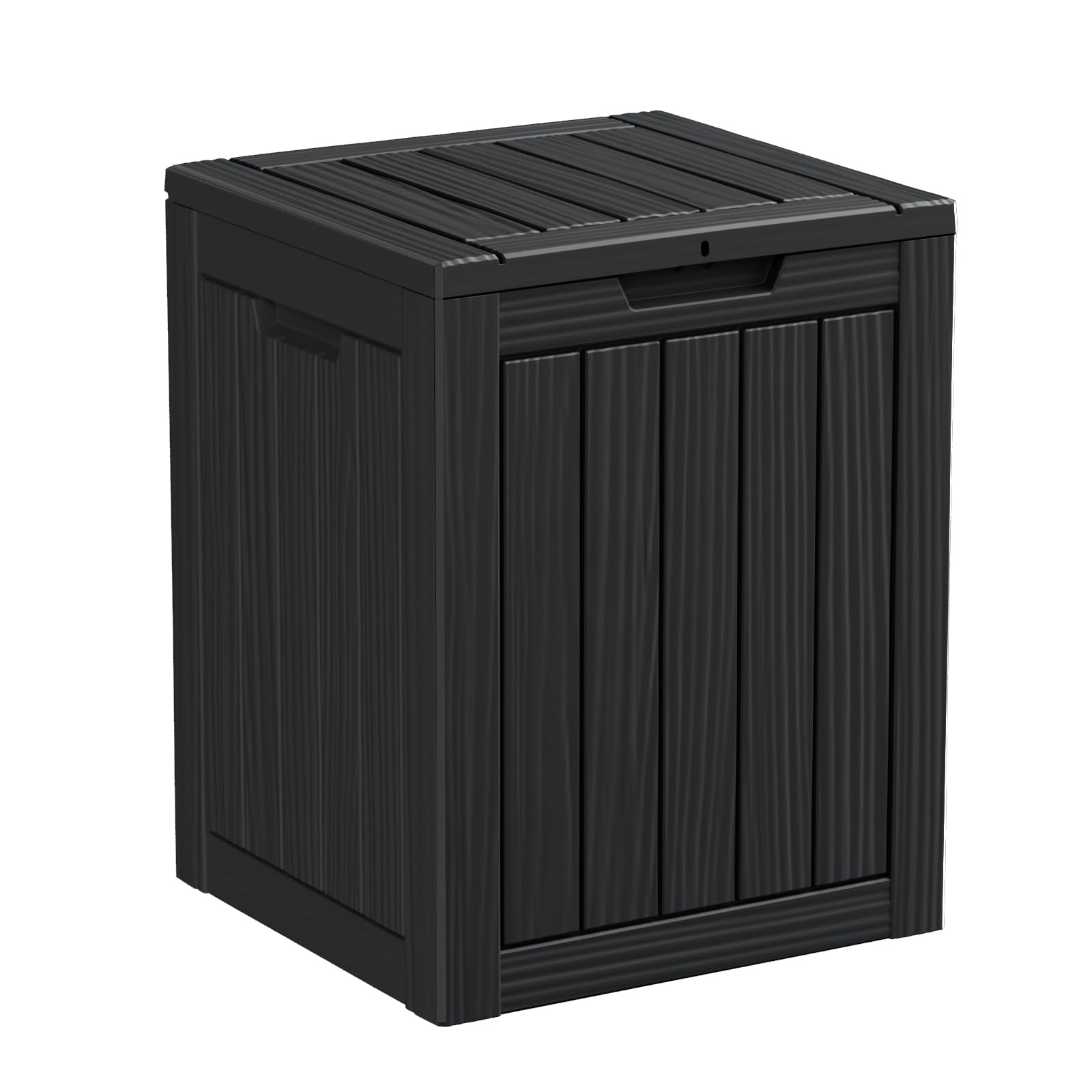 28 Gallon Resin Deck Box with Lock - Waterproof & UV Resistant Outdoor Storage Container for Patio Furniture, Garden Tools, Package Deliveries - Black - Perfect for Backyard, Deck, and Garage Organization