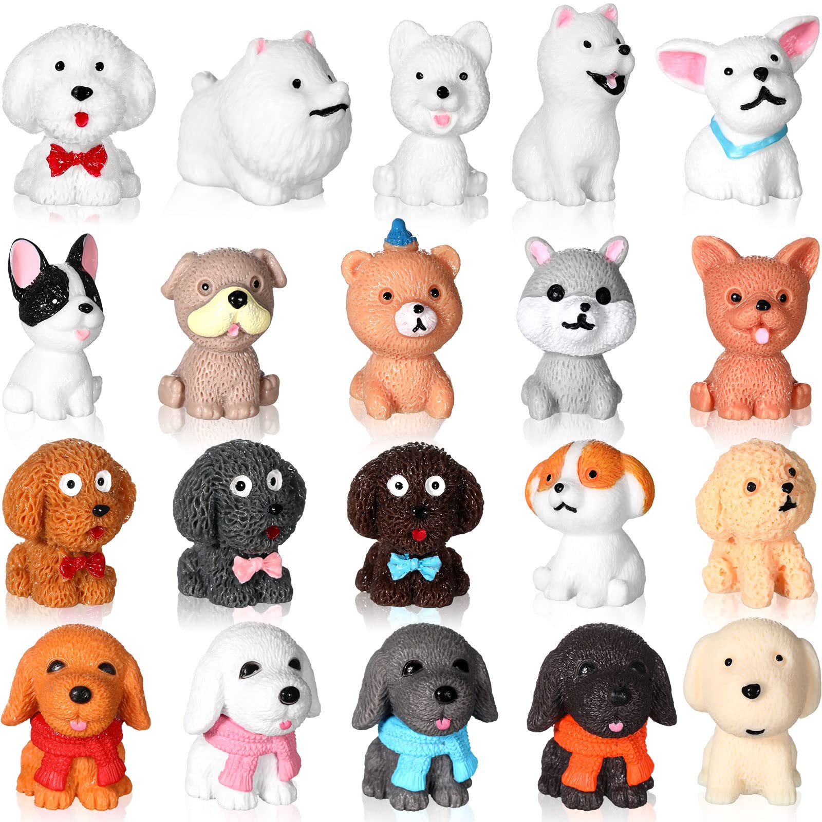 Marsui 40 Pcs Mini Realistic Dog Figurines Set - Detailed Puppy Animal Toys for Kids Birthday, Christmas & Easter Decorations | Cake Toppers, Party Favors, Educational Play & Collectibles