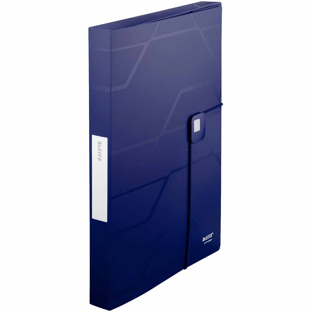 Leitz Prestige Box File - Blue Document Organizer for Office, Home & School | A4 File Storage with Secure Closure | Premium Filing System for Papers, Folders & Documents