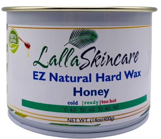 Natural Hard Wax for Hair Removal - Honey Infused, Non-Strip Formula for Brazilian, Bikini & Underarms - 14oz - Perfect for Smooth Skin at Home or Salon